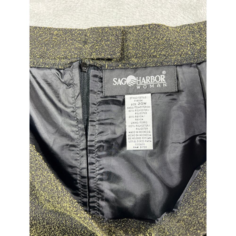 Sag Harbor Green Textured Skirt Womens 20W Plus Size Earth Tone Knee Length - Picture 5 of 7
